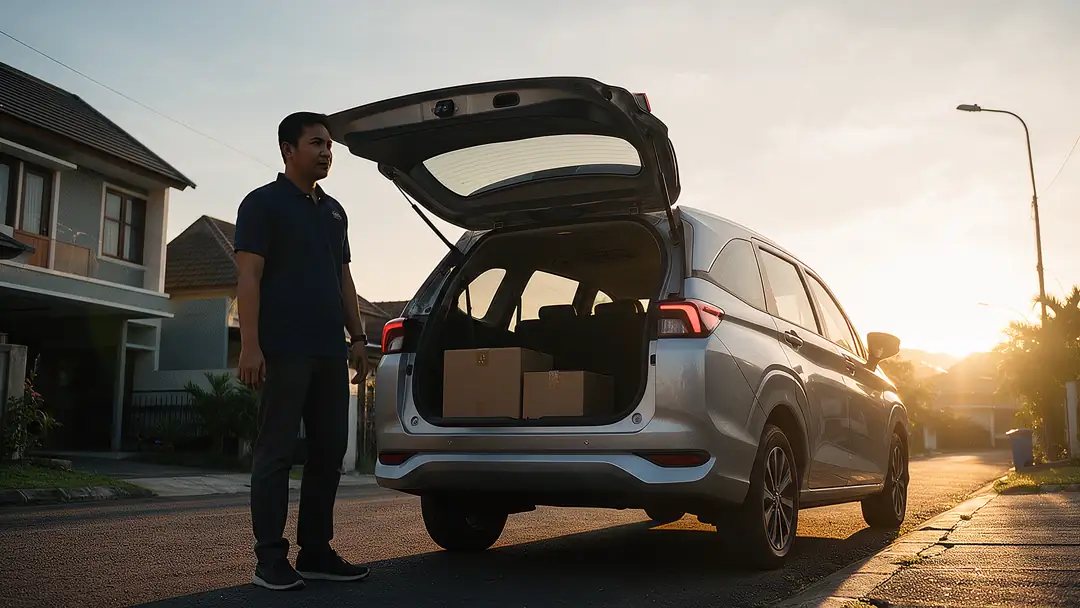 Paket dimuat ke mobil travel untuk pengiriman same day
